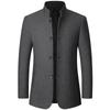 Men Cashmere Blazers Suits Jackets Stand-Up Collar Business Casual Suits Coats Male Slim Fit Blazers Coats