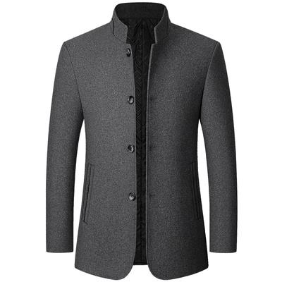 Men Cashmere Blazers Suits Jackets Stand-Up Collar Business Casual Suits Coats Male Slim Fit Blazers Coats
