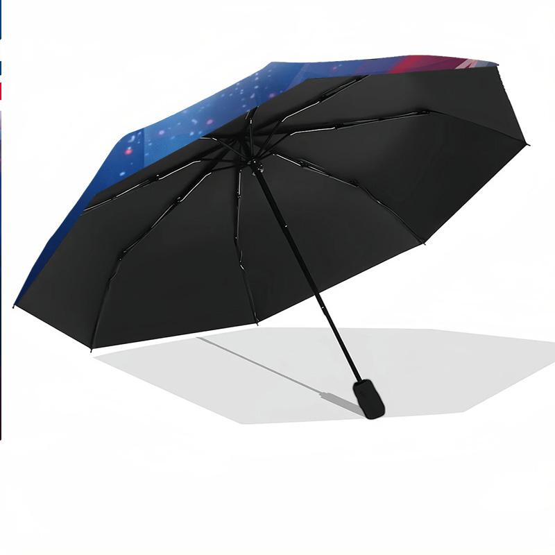 Chicago Cubs Print Auto 8?Ribs Folding Umbrella Wind Resistant Lightweight Automatic Umbrella For Daily Travel