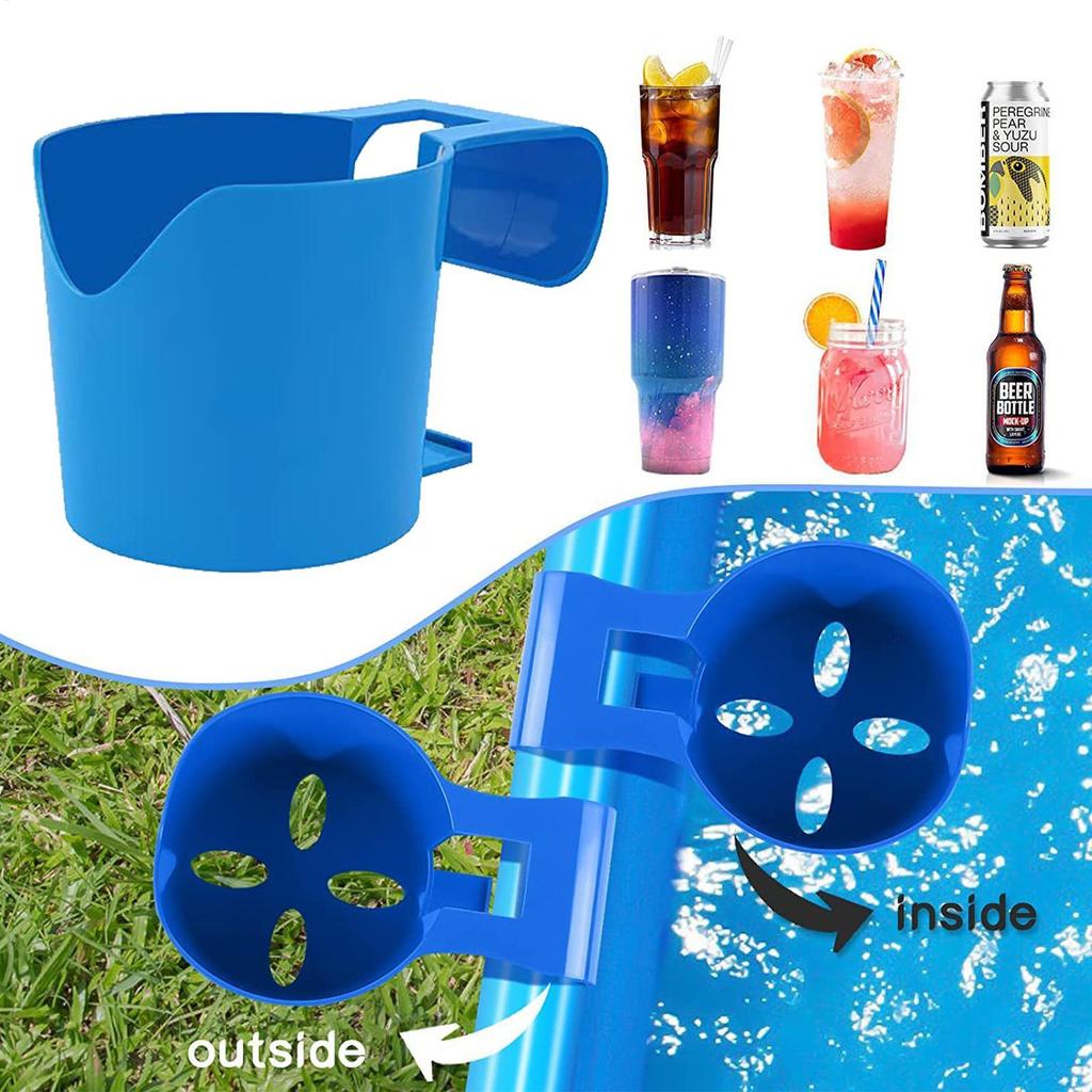 Pool Cup Holder for Drinks Beer Bottle Holder No Drilling Cup Tray for Pool Parties No Spills Pool Accessories for Pool Parties