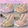 Womens Summer Thick Sole Eva Flat Slides With Bow For Casual Home Wear