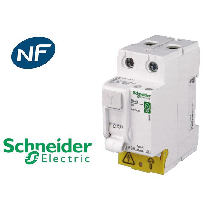 Interrupteur différentiel RESI9 30mA 2P peignable 40A Type A - SCHNEIDER ELECTRIC - R9PRA240