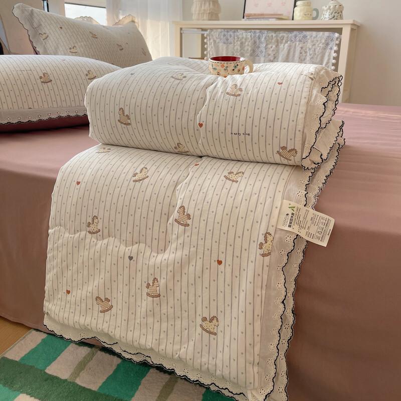 LISM Washed Cotton Lace All-Season Quilt