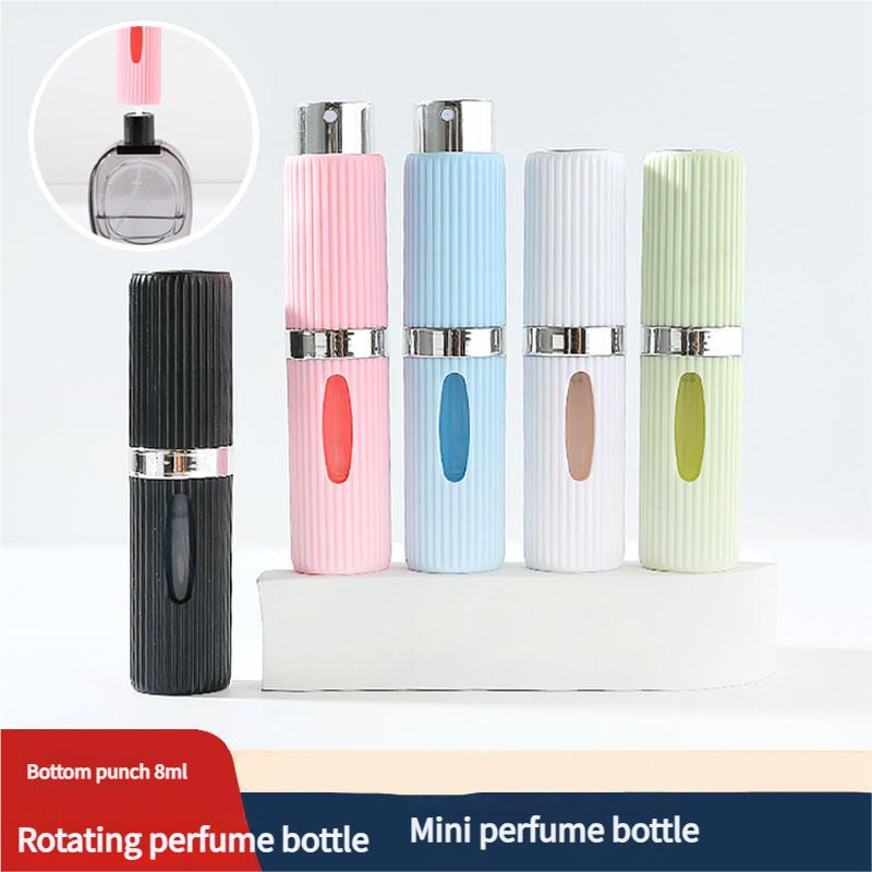 

8ML Rotatable Bottom Fill Perfume Spray Bottle Refillable Atomizer Leakproof Travel Dispenser ABS Portable Perfume Container 8ML рожевий