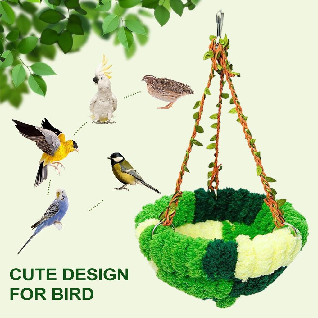 Warm Bird Bed Winter Warm Bird Plush Nest Pet Supplies for Perching Sleeping Hiding Nesting Playing Aviary Feeding Resting