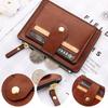 Men Fashion Male Slim Leather Wallets Credit ID Card Holder Wallet with Coin Pocket Luxury Brand Designer Brown Business Purse