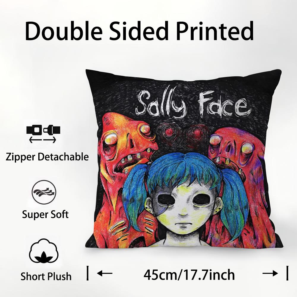 S-Салли Фейс Наволочка Плюшевая Ткань Мягкая Двусторонняя Печать Чехол для Подушки Дивана Декоративные Наволочки 12x12Inch