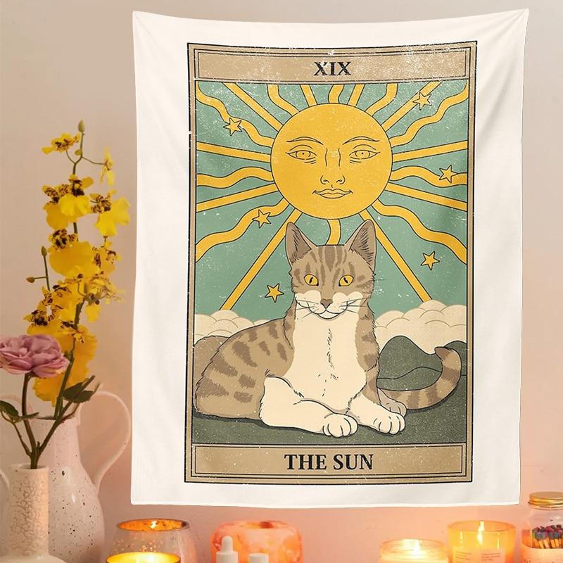 Buy Cat Divination Witchcraft Tarot Card Tapestry Wall Hanging