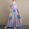 Short Sleeve Plus Size Cotton Vintage Floral New In Dresses for Women Casual Loose Long Summer Dress