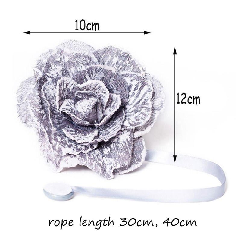 1pc Magnetic Curtain Tiebacks Seersucker Flower Tie Backs Buckle Clips Home Decoration
