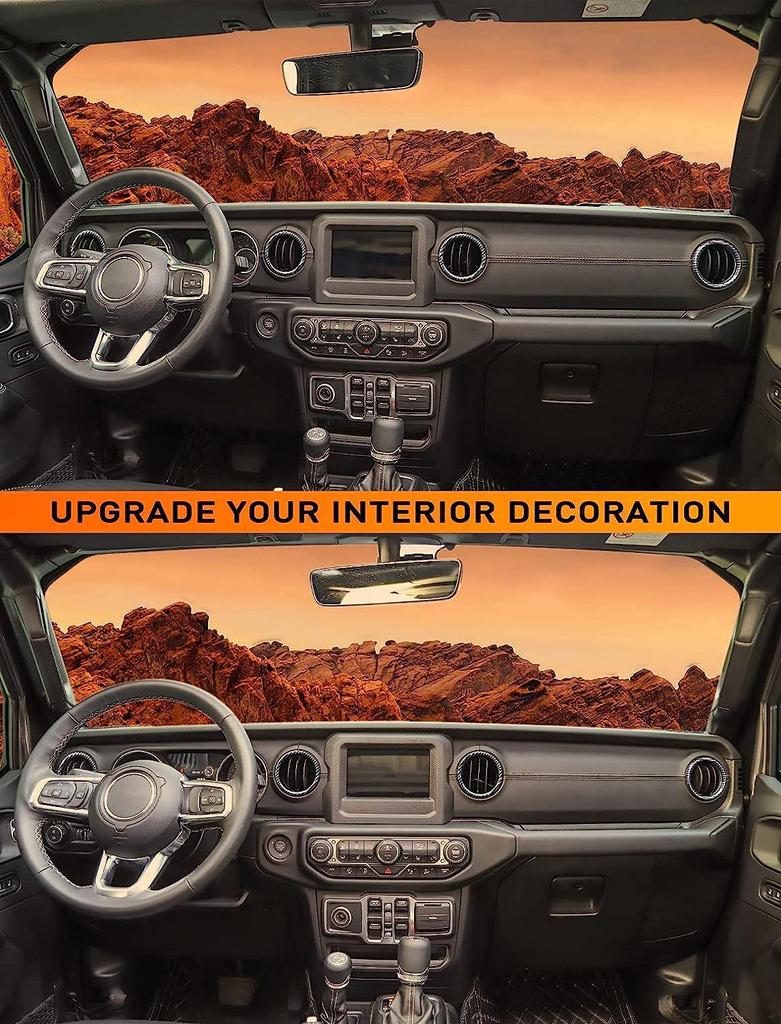 Decorative Air Vent Ring for 18-23 Jeep Wrangler JL JLU Center Console