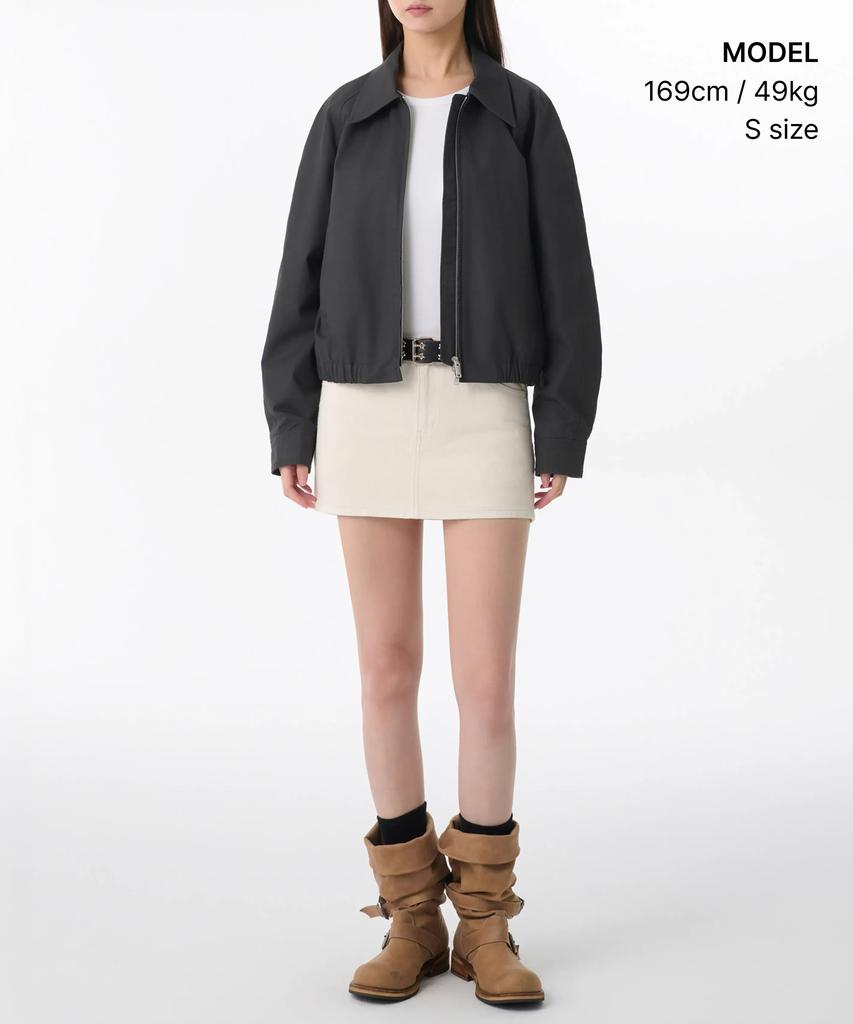 Musinsa Standard Woman Women'S Cotton Blouson Jacket [Dark Grey]