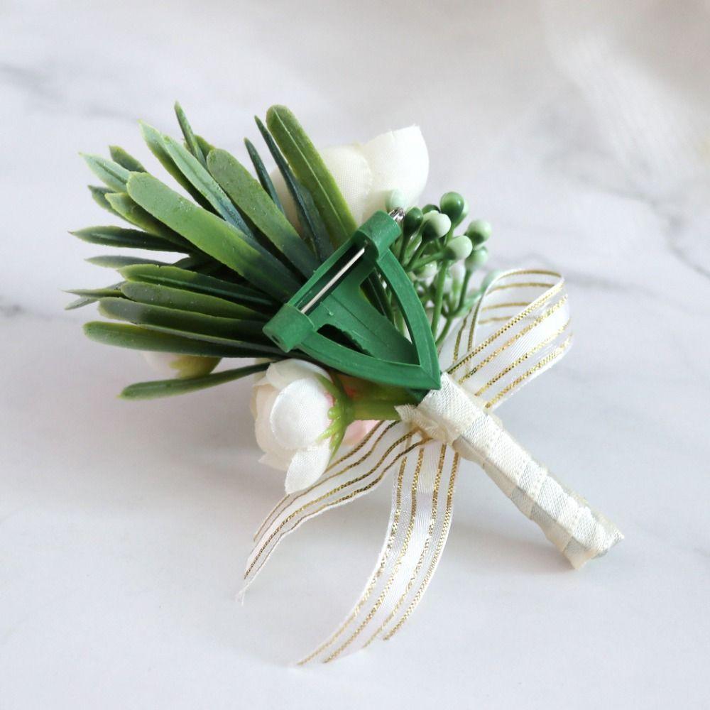 Simple Bridal Corsage Elegant Artificial Flower Bud Corsage For Wedding Birthday Bridal Décor