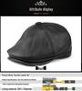 Men's Genuine Leather Retro Octagonal Beret – Autumn/Winter Cowhide Hat