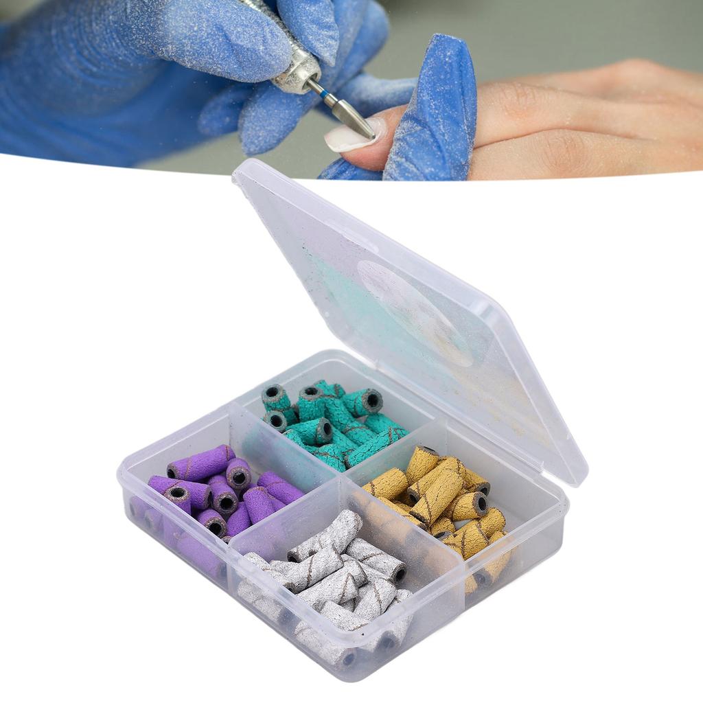 60 Stück Nagelschleifbänder mit Dornbit Maniküre Werkzeug Professionelle Nagelpolierbänder 80 120 18