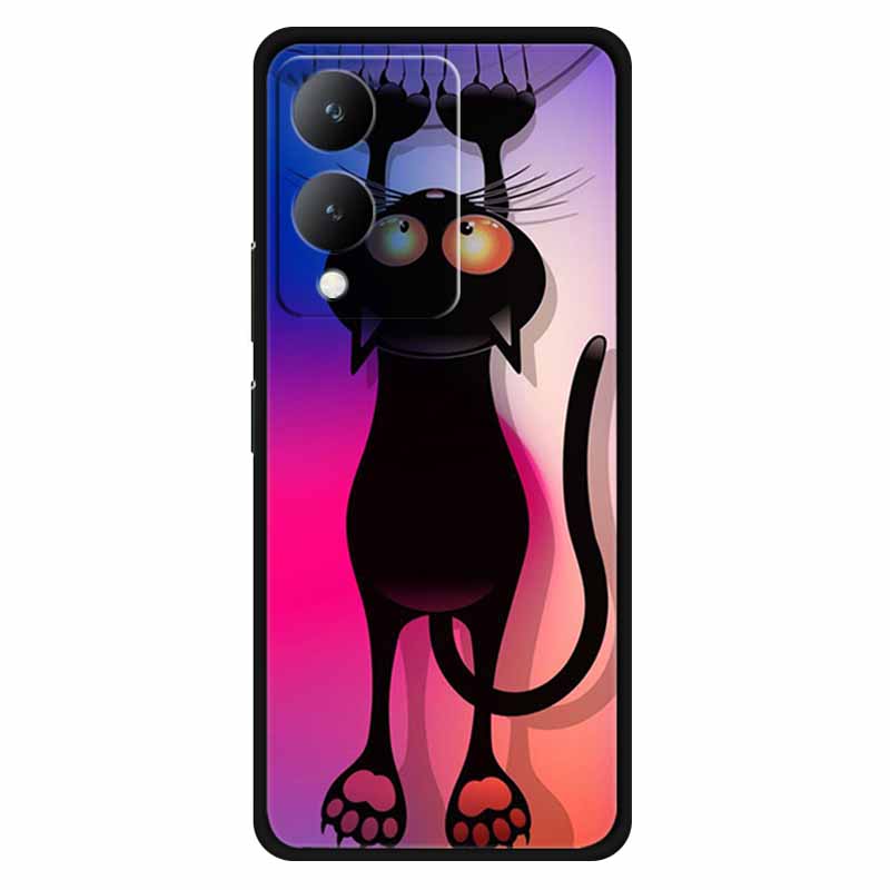 Fundas For Vivo Y17s 4G Case Silicone Wolf Lion Soft TPU Phone Covers for Vivo Y17s 2023 Y 17s Bumper Coque for VivoY17s Black