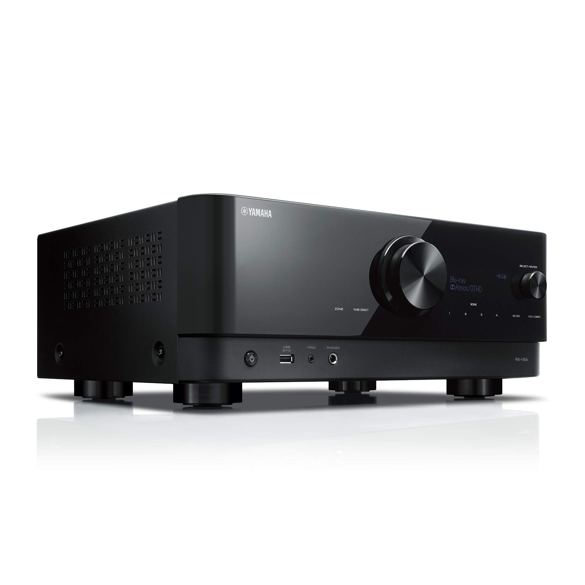 Ricevitore AV Yamaha Dolby design con specchio nero nero RX-V6A(B) 7.1ch Atmos/DTSX/4K120Hz/Amazon Music/Amazon Alexa/Finitura semplice,