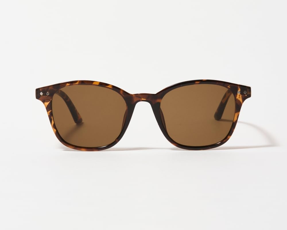 Square Frame 3 Sunglasses Brand Popular Stylish Fashion Glasses UV Protection [Flex] (Frame Demi, Lens Brown) Women's Men's