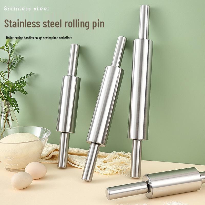 Stainless Steel Seamless Rolling Pin for Baking, Dumplings, and Noodles