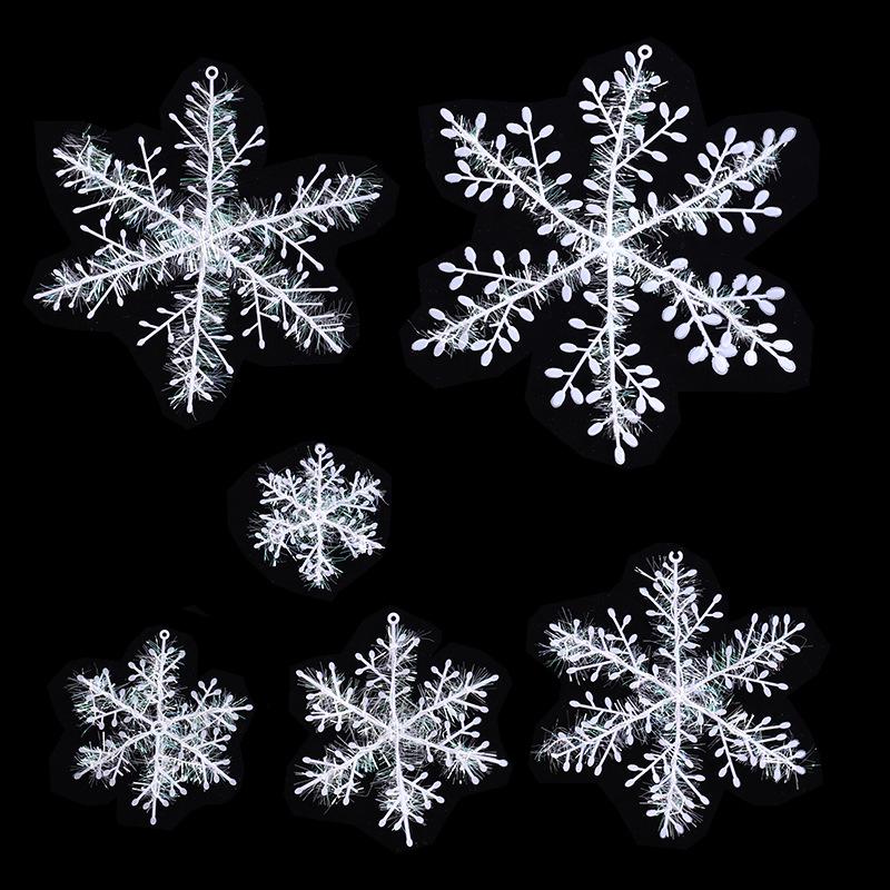 Ornamenti a Fiocco di Neve in Plastica da 11CM per Decorazione della Finestra