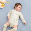 Balabala Newborn Infant Long-Sleeve Cotton Romper 2-Piece Set