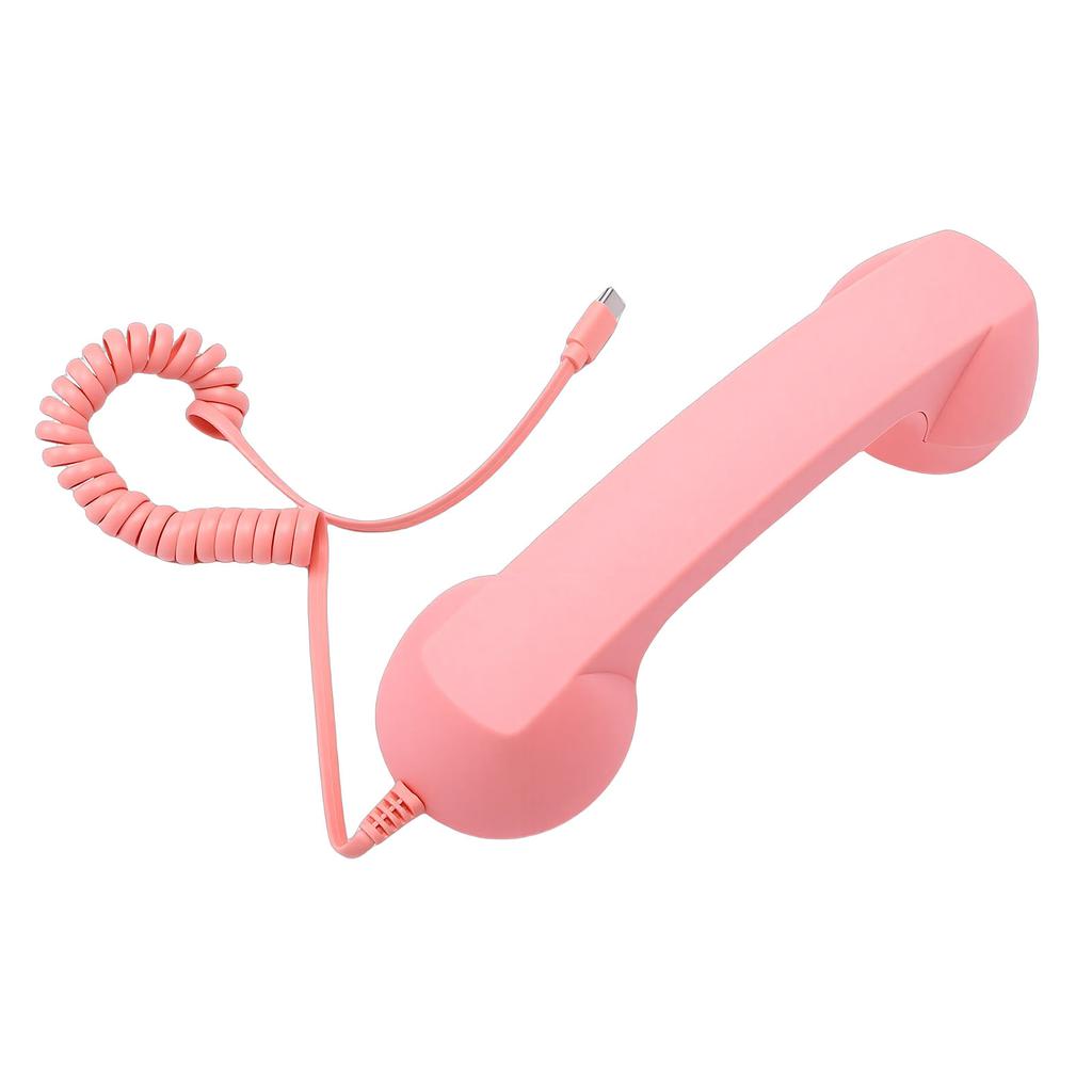 Retro Phone Handset Type C Wired Telephone Handset Handheld Receiver with Mic and Spker for Conference Call