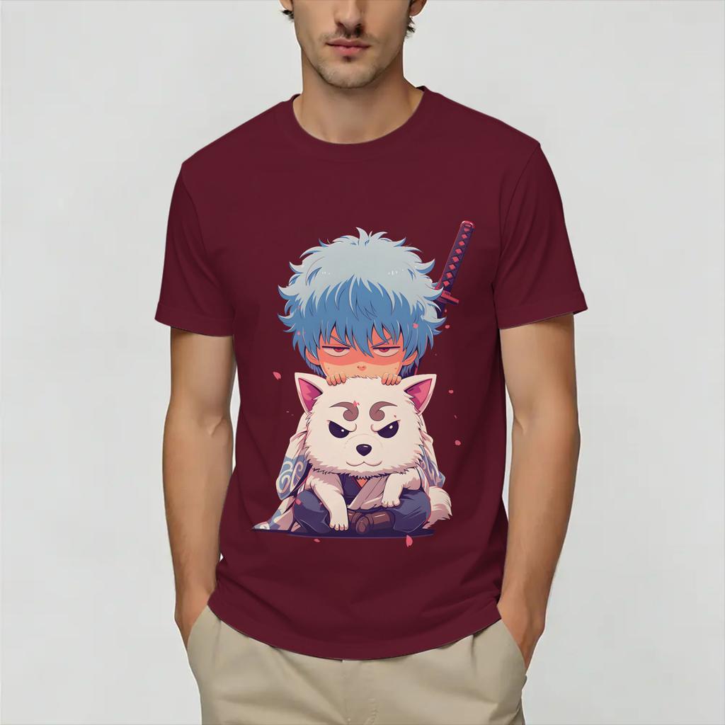 Unisex TShirt GGintamas Humor Cotton Tee Shirt Short Sleeve T Shirts Crew Neck Clothes Printed