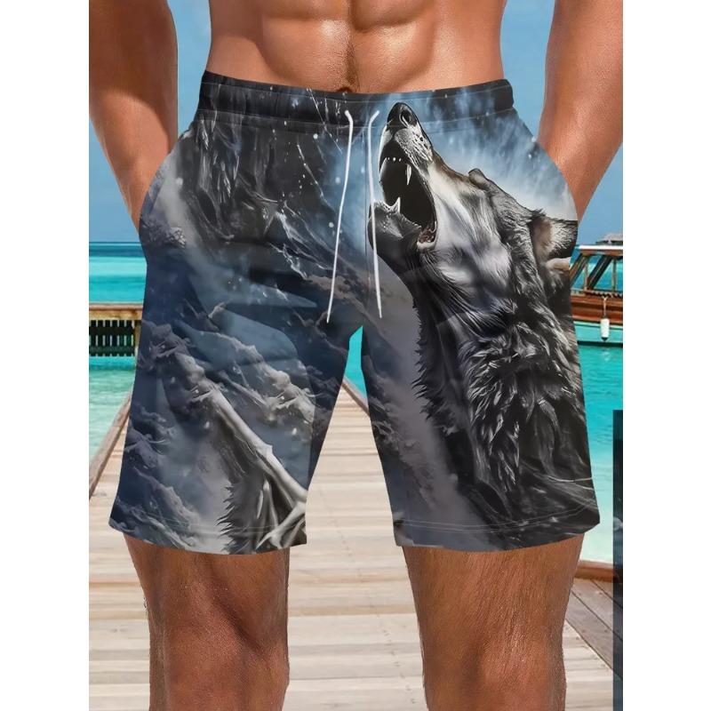 Summer Men's 3D Printed Beach Shorts Fashion Versatile Trend Breathable Casual Vacation Style