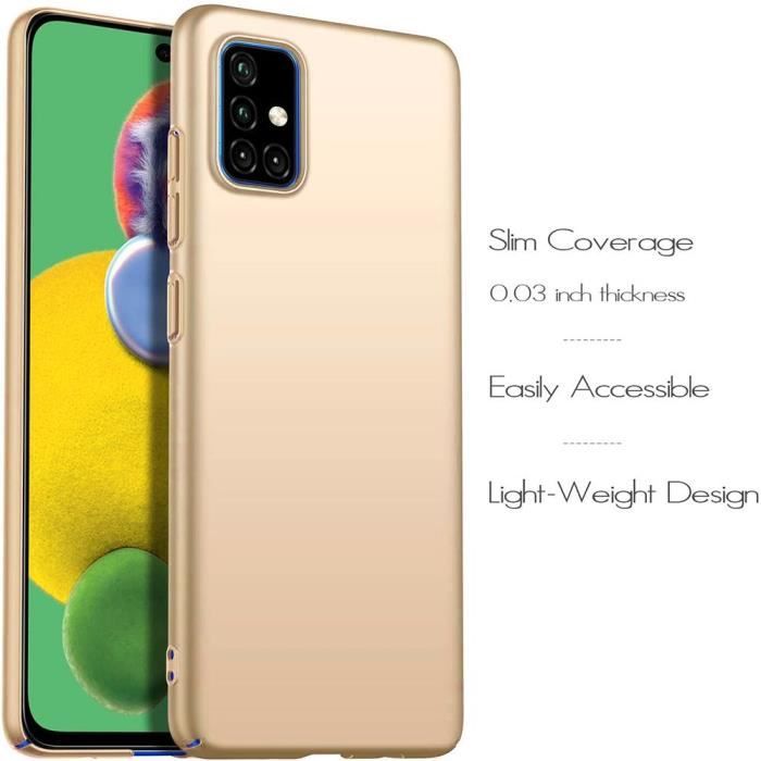 Coque - BOOLING - Samsung A51 - Silicone Liquide - Protection Antichoc - Dorée