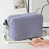 Vintage Striped Makeup Bag With Zipper Closure For Travel And Daily Use