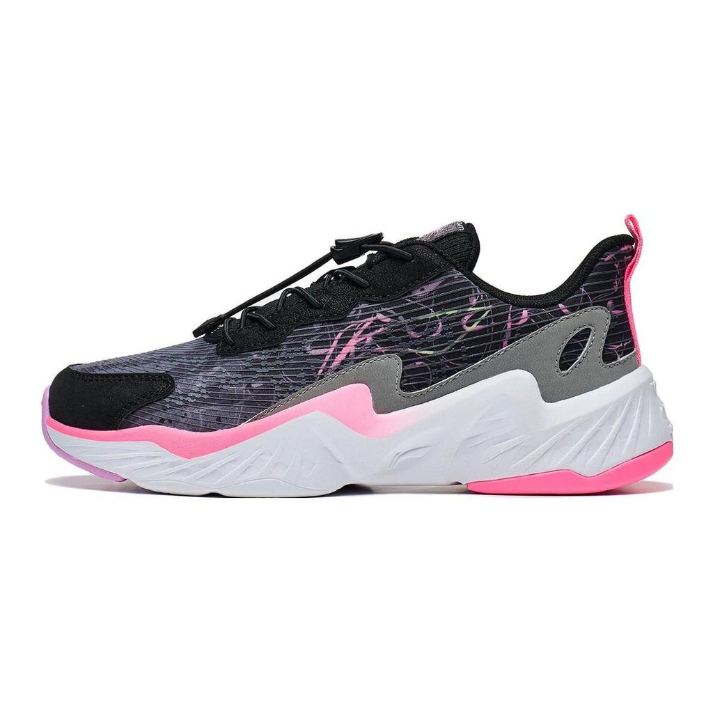 Li Ning Childrens Night Elf 3.0 Luminous Comfortable Versatile Non-Slip Wear-Resistant Casual Shoes Kids Casual Shoes Black Gray YKCT108-6