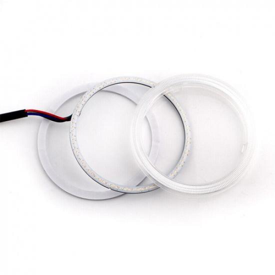 2Pcs 80mm RGB Angel Eyes Halo Ring Light For Car Motorcycle Headlight Fog lamp