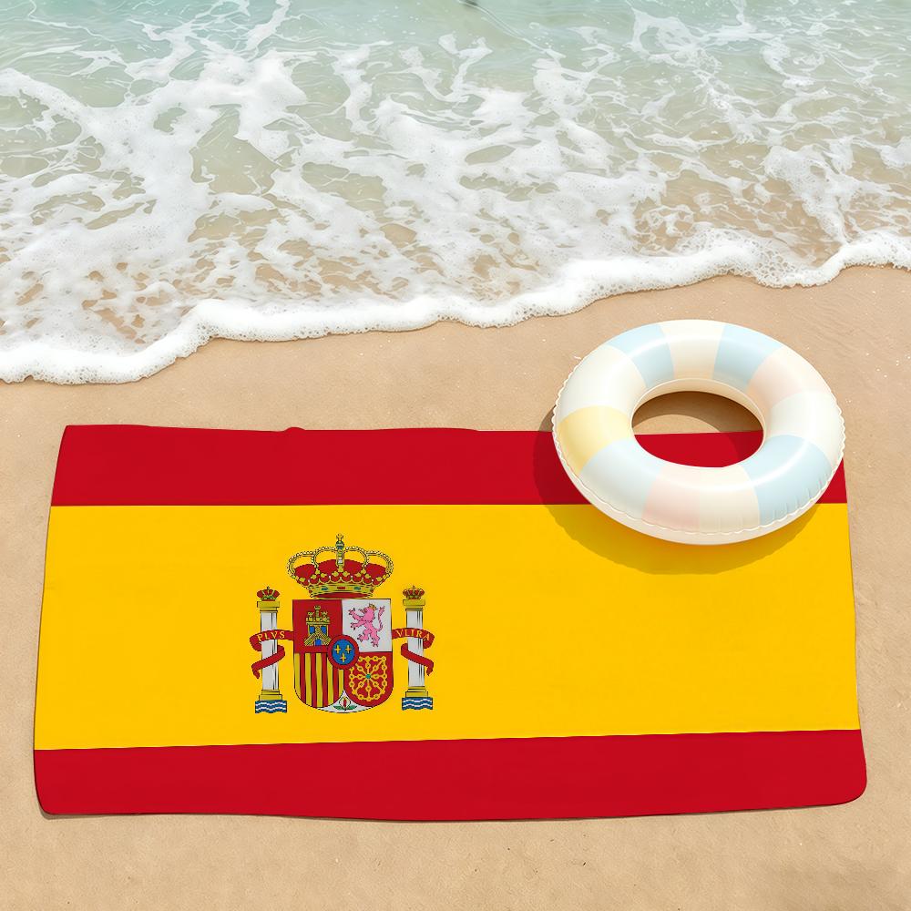 Flag of Espana Spainish Spain Towel Drying Bath Towel Applicable To Light Swimming Camping Yoga Beach Out