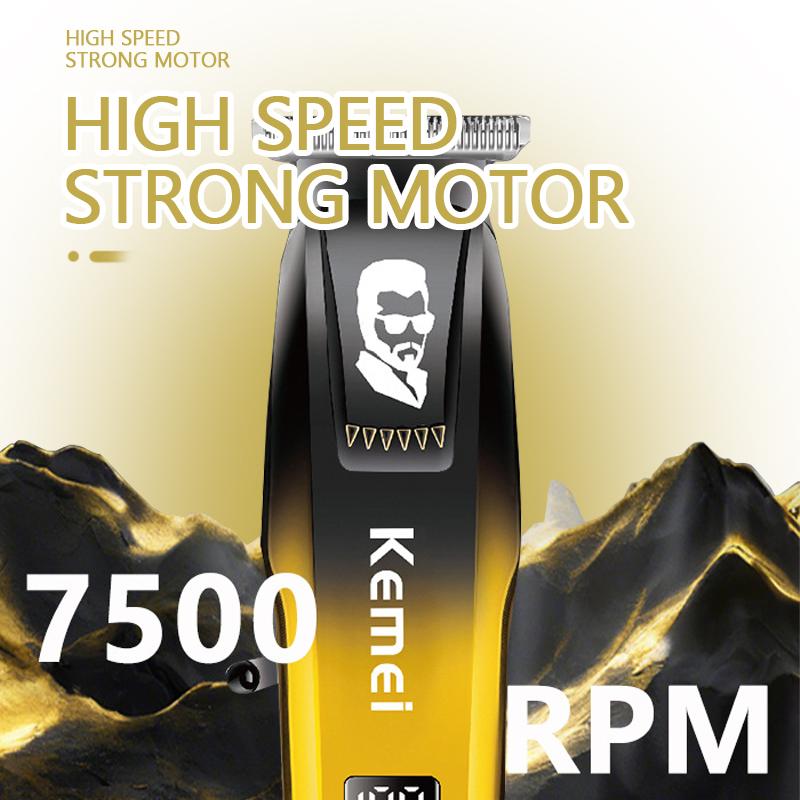Kemei Professional Barber Hair Clippers and Trimmer Set Cordless Zero Gapped Hair Beard Trimmer Men Finish Hair Cutting Machine
