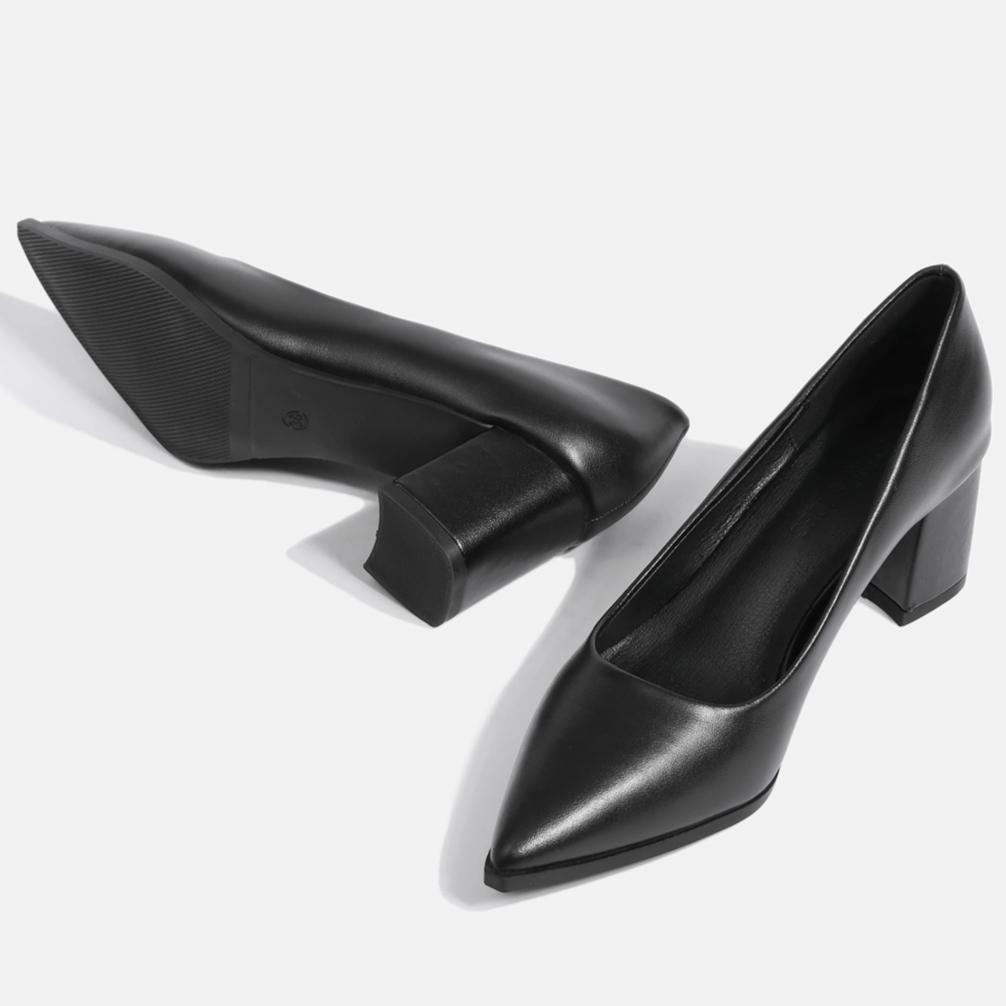 Profesionální společenské pracovní boty na silném podpatku se špičatou špičkou, temperamentní dámské boty, módní vysoké podpatky