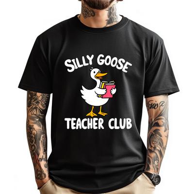 Lustige alberne Gans Lehrer Club Tierliebhaber Groovy Lehrer Herren Koreanische Mode T-Shirt Mann Valentinstag Geschenk T-Shirt