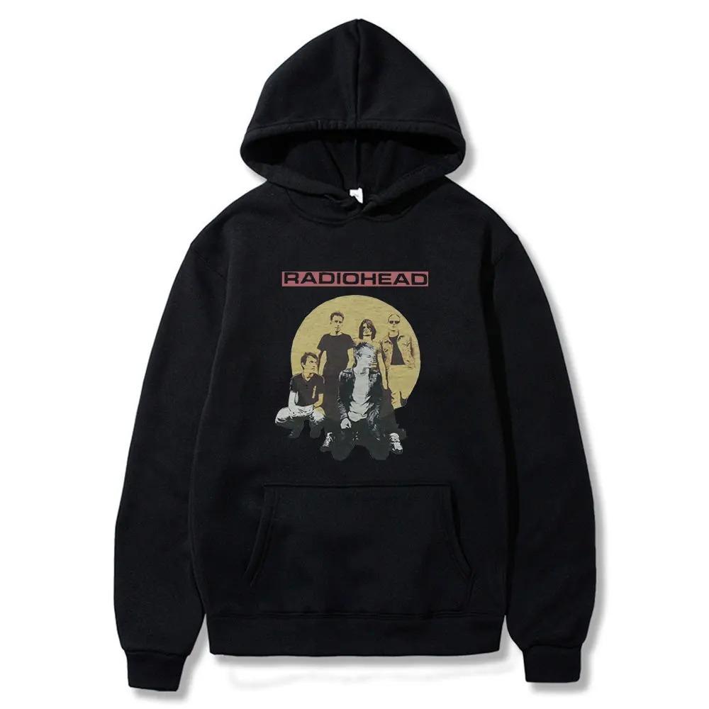 Britse Rock Muziek Radiohead Hoodie Mannen Vrouwen Fleece Warm Sweatshirts Casual Los Oversized Y2k Streetwear Pullover Trainingspak Vrouwelijke Mannen Kleding