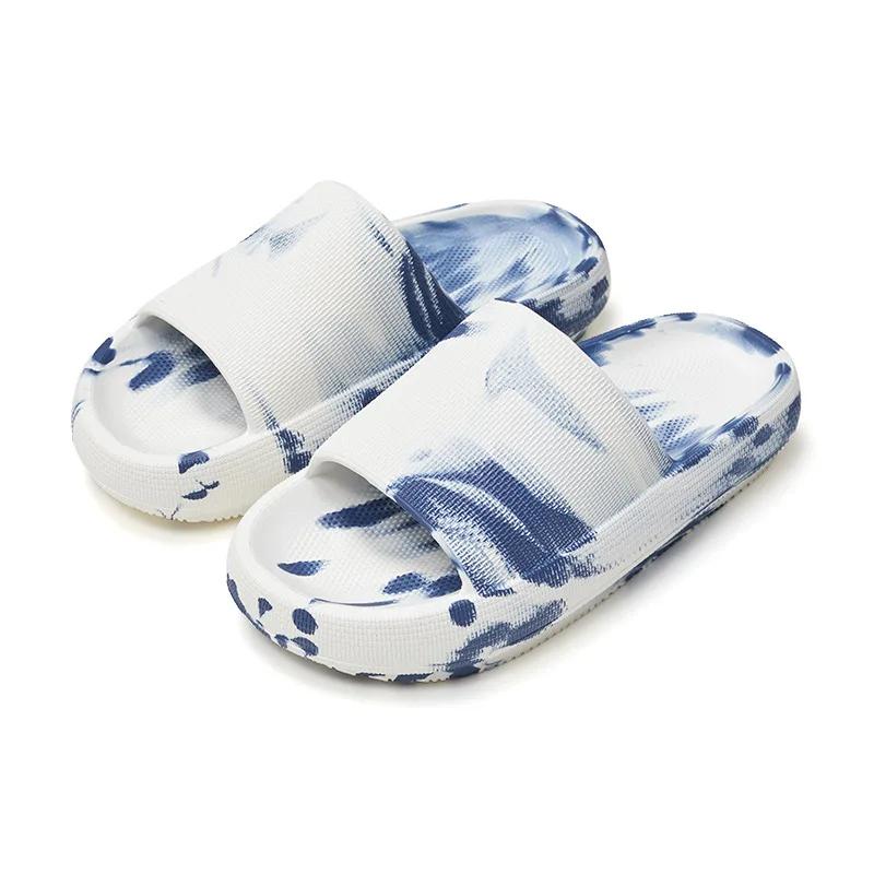 

Уличные сандалии-шлёпанцы для мужчин, пар, женщин, летняя уличная обувь с брызгами чернил, оригинальные камуфляжные резиновые сандалии из ЭВА, пляжные 35-36 белый