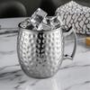 Miedziana Platerowana Kubek Moscow Mule z Młotkowanej Stali Nierdzewnej Kieliszek Koktajlowy z Podwójnymi Ściankami Izolacją Próżniową Metalowe Szklanki Barowe do Domu