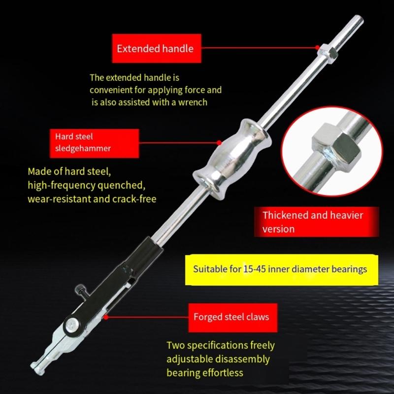 Heavy Duty 2 Jaw Slide Hammer Puller For Internal Bearing Removal Professional Automotive Repair Tool With Long Handle
