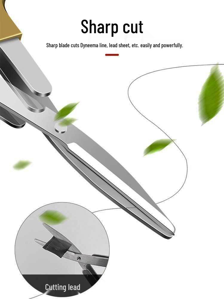 Compact Foldable Stainless Steel Fishing Scissors: Multi-functional for PE Line, Lead Sheet, and Line Ends