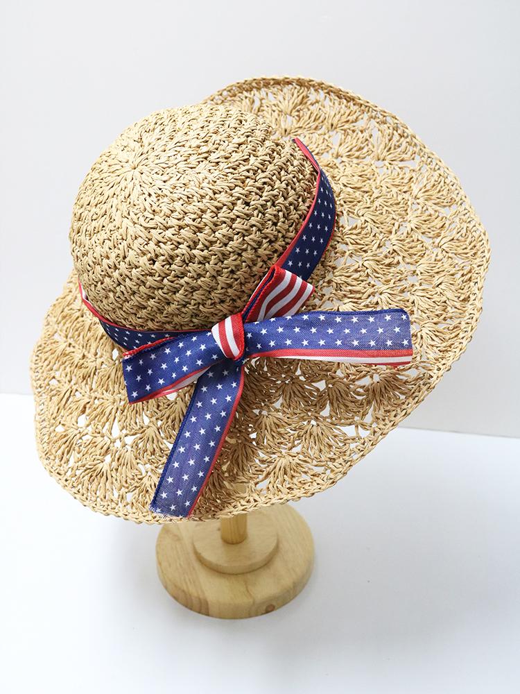 Handwoven Straw Sun Hat – Women’s Summer Wide-Brimmed Foldable Panama Hat with Bow Accent, UV Protection for Beach & Outdoor Wea