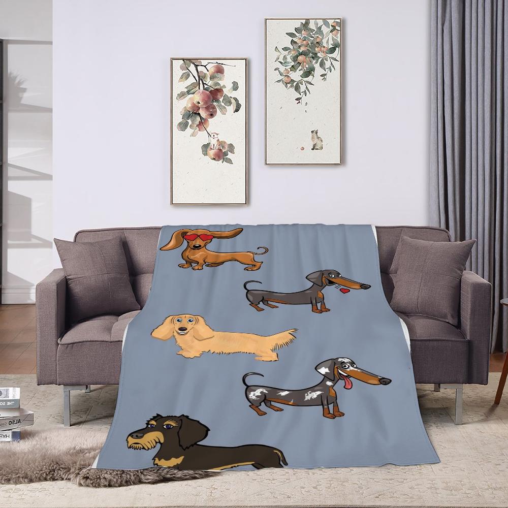 Dachshund Sausage Dogs Fluffy Blanket Throw Blanket for Sofa Blankets Double Bed Blankets and Throws Cobija Plaid Halloween &