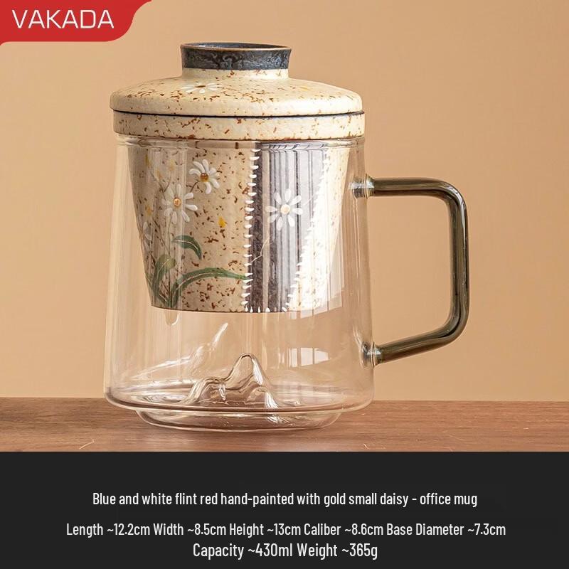 VAKADA Ceramic Tea Infuser Mug with Lid