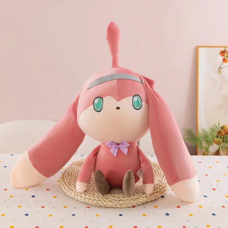 60cm Anime Arlecchino Clervie Plüschpuppe Spielzeug Genshin Impact Kaninchen Cosplay Niedliches Weiches Kuschelkissen Geburtstagsgeschenk Für Spielefans