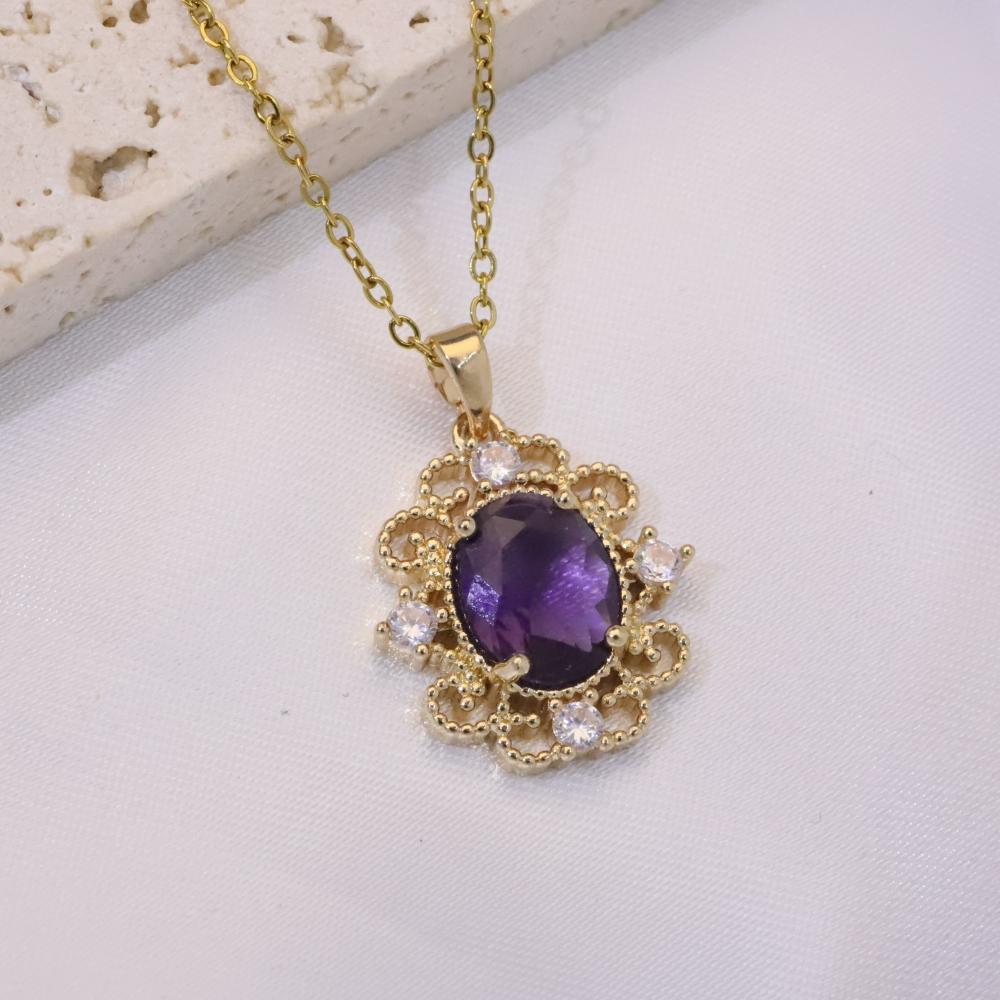 

Fashion Artificial Crystal Flowers Pendant Necklaces for Women Zirconia Necklace Wedding Party Jewelry Accessories золотой