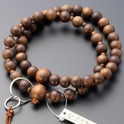 Buddhist Altar Shop Takita Shoten Buddhist Prayer Beads, Jodo Sect, Formal Prayer Beads for Men, Sandalwood (Matte), 9 Inches, Pure Silk Flower