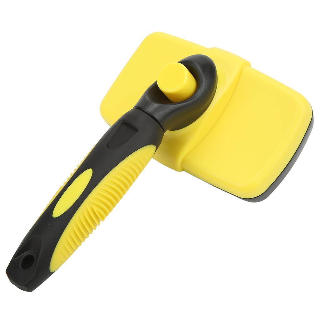 Szczotka do sierści zwierząt samoczyszcząca masująca z okrągłymi końcówkami do pielęgnacji psów i kotów, królików - żółta