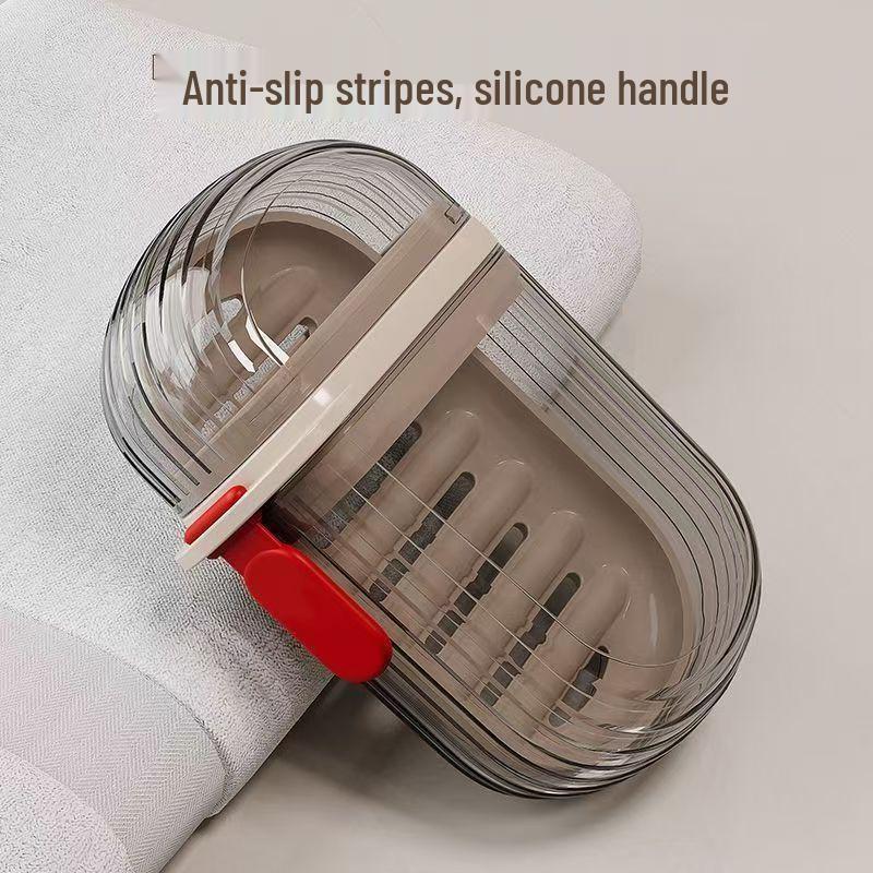 

Portable Transparent Soap Box: Drainable, Travel-Friendly, Mini Storage Solution Soap Box прозрачный/серый