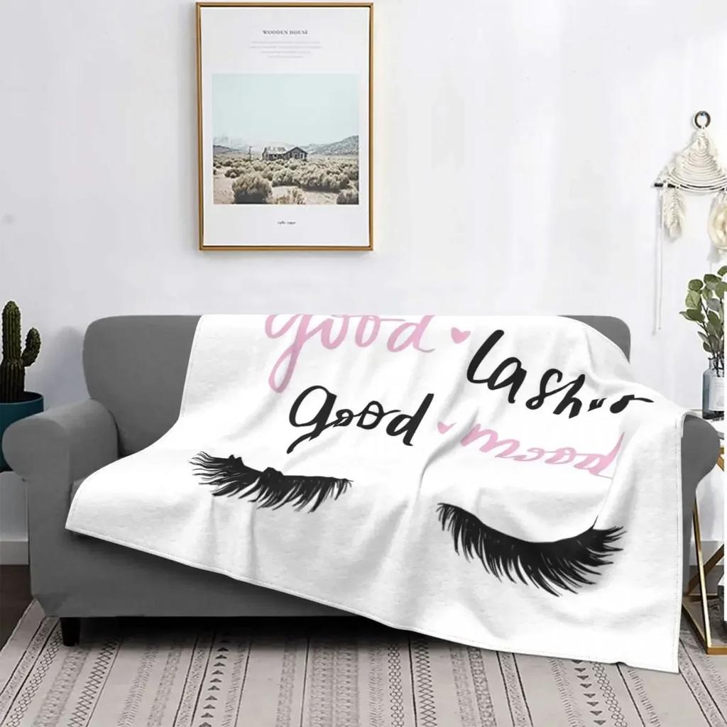 Lashes Mascara Blanket Super Soft Flannel Blanket Comfy Cozy Throw Blanket Couch Lightweight Blankets for Living Room Bedroom